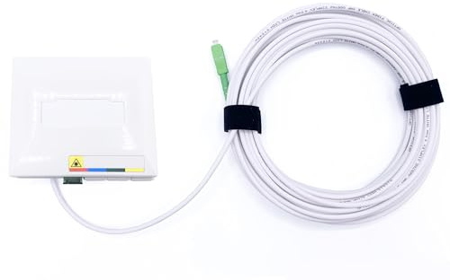 Elfcam® - 15m Glasfaser-Kabel SC/APC auf SC/APC Stecker mit Glasfaser-Abschlusspunkt (G-BOX Abschlusspunkt) FTTx, LWL Simple Singlemode 9/125μm OS2 4,0mm Patchkabel (15M)