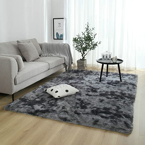 LIUWEIE Wohnzimmer Teppich 200x280cm Waschbar Teppiche Teppiche Modern Anti-Rutsch Unterseite fürs Wohnzimmer, Kinderzimmer, Schlafzimmer und die Küche geeignet Badezimmer, Dunkelgrau
