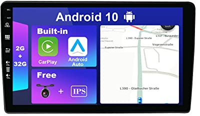 JOYX Android 10 bilradio passar Audi A4 (2003–2011) – [2G+32G] – Inbyggd DSP/Carplay/Android Auto – kamera GRATIS – 9 tum – 2 Din – stöder rattstyrning 4G WiFi BT DAB fast båt