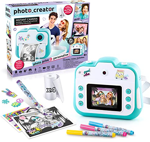 Studio Creator Photo Creator Instant , Kids Digital Camera with Built-In Printer, 250+ Dry Prints, 4GB Micro SD Card Included, Rechargeable, (CLK 004),Multicolor,24.1 x 6.1 x 20.1 centimeters