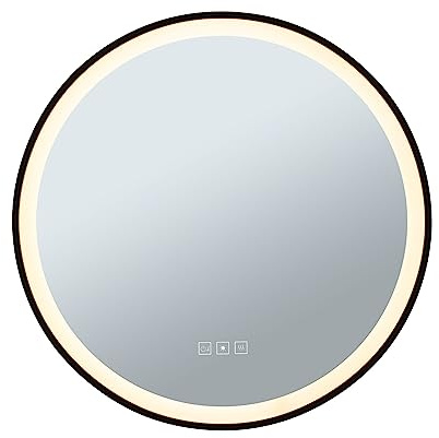 Paulmann 71088 LED Leuchtspiegel Mirra IP44 White Switch 750lm 230V 11,5W dimmbar Schwarz, Spiegel Badleuchte