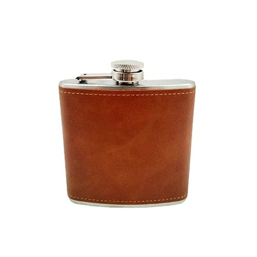 DUNSBY Flachmann 6 Unzen quadratischer Flachmann 170 ml Edelstahl Weinkrug auslaufsichere Trinkflasche