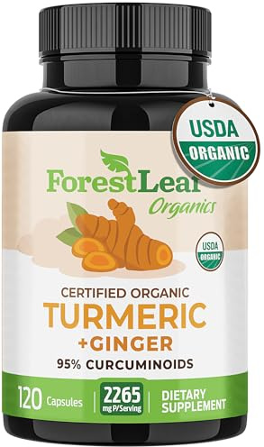 Turmeric Supplement Extra Strength 2265mg - Turmeric Curcumin Supplement w/BioPerine Black Pepper - Tumeric and Ginger Supplements, 95% Curcuminoids, Supports Immune & Joint Health, 120 Caps