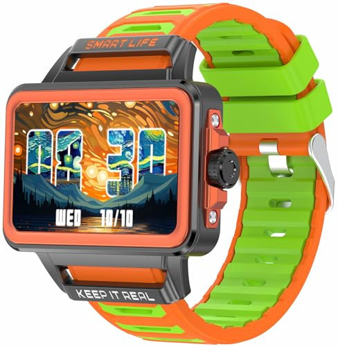 Smartwatch Herren Damen mit Herzfrequenzmessung Schlaftracker Fitnessuhr NFC Musiksteuerung Message Reminder Spielen Militär Sportuhr Jugendliche Schrittzähler Armbanduhr für iOS Android