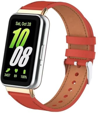 nuosiweilang Armband Kompatibel mit Samsung Galaxy Fit3 Armband Ersatzband Lederarmband Uhrenarmband Zubehör für Samsung Galaxy Fit 3 SM-R390 Männer und Frauen