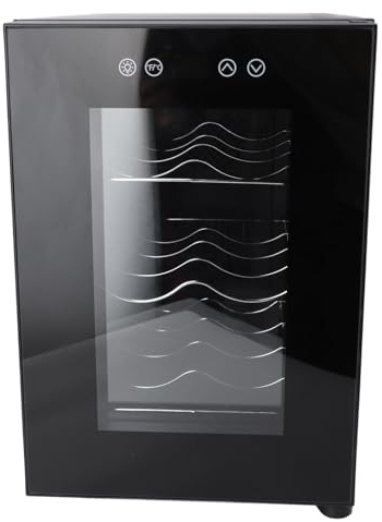 Cave à Vin pour 6 Bouteilles, Affichage LED Cave à Vin Réfrigérateur 12 °C-15 °C Contrôle de Température pour Appartement (Prise UE 100‑240 V)