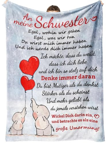 Tulolvae Schwester Geschenk, Flanell Decke Geburtstagsgeschenk | Beste Schwester, Geschenke für Frauen zum Weihnachten Geburtstag Hochzeitstag Abschluss, 50 * 60in
