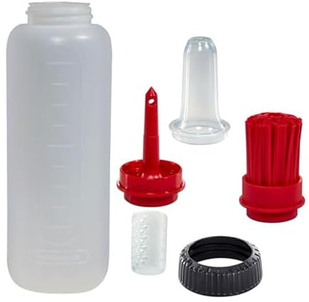 Farberware BBQ Squeeze Bottle Flavor Basting Set- Flavorful and Mess Free Cooking Indoors and Outdoors, Markings for Measuring, Dishwasher Safe