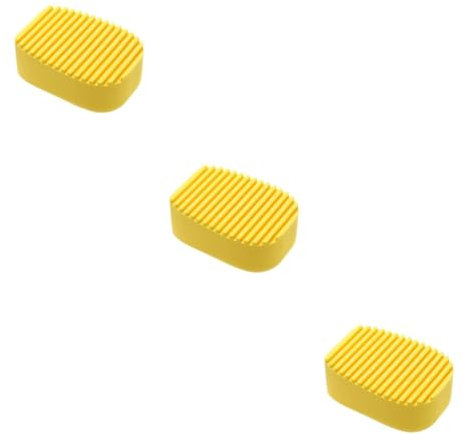 HAPINARY 3pièces Mini Planche à Linge Silicone Brosse à Laver Vêtements Portable pour Nettoyage Cols Jaune