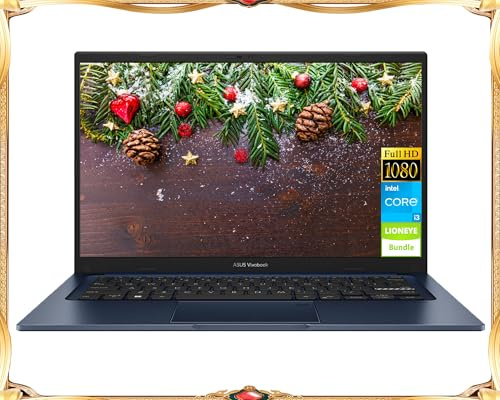 ASUS Vivobook - Computer portatile con display FHD da 14, per lavoro e scuola, Intel Core i3-1215U, RAM da 16 GB, SSD da 1 TB, SSD portatile da 128 GB, Windows 11 Pro, Wi-Fi, webcam, ricarica rapida,