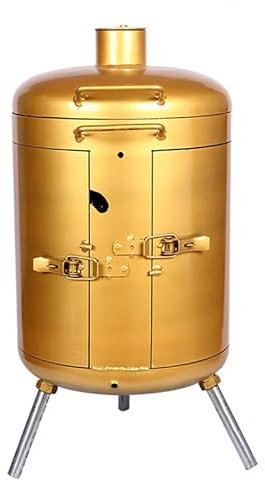 Baril de Charbon de Bois pour Barbecue, Baril de Barbecue, Cylindre de Barbecue pour poêle Suspendu, Gril Suspendu au Charbon de Bois, Acier épaissi, Puissance de feu réglable, avec thermomè
