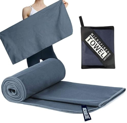 VONJUMA Asciugamano Palestra in Microfibra Blu Scuro, Asciugatura Rapida e Assorbente, Ideale per Uomo, Donna e Bambini, 40x80 cm