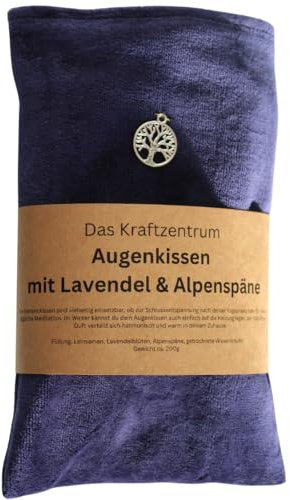 Generisch Augenkissen mit Lavendel & Alpenspäne – Handgenähtes Meditationskissen mit Leinsamenfüllung (Blau)