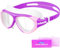 MOMUSE Schwimmbrille Kinder 8-18, Großer Rahmen für mehr Komfort, Poolbrille Anti-Beschlag & Weitblick & Kein Auslaufen, Taucherbrille Kinder Mädchen (Lila)