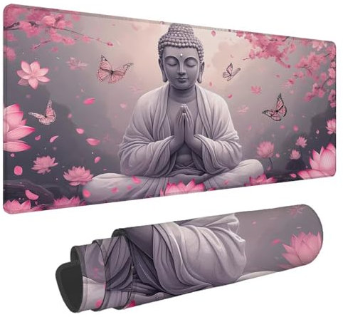 Tapis de Souris Zen Tapis de Souris XXL Papillon 1500x800x4mm Tapis Souris Gamer, sous Main Bureau Ordinateur Portable, Mouse Pad Bords Cousus Caoutchouc Antidérapante, pour Souris et Clavier A-142