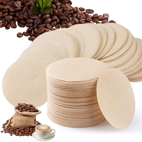 600PCS Unbleached Coffee Filter Papers Round Replacement for Espresso Maker | Premium natural fiber discs; residue-free extraction sheets; for consistent flavor profile gourmet brewing sessions