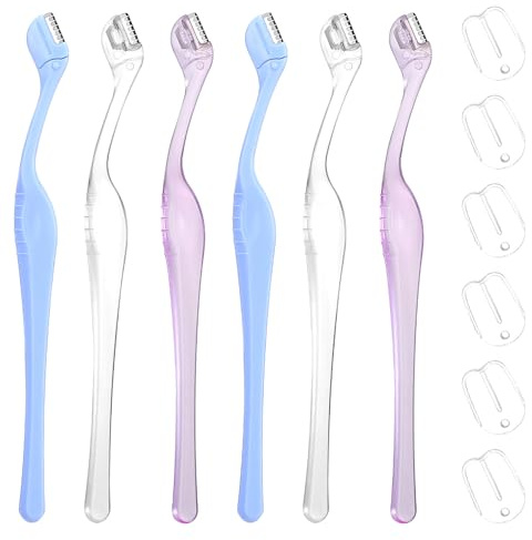 6pcs Small Eye Brow Razors For Women, Portable Mini Eyebrow Razor Trimmer, Face Razors Eyebrow Shaver For Facial Hair Lip, Shaving Removal Tool With Precision Cover