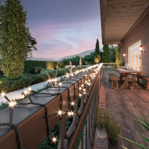 MARELIDA LED Solar Lichterkette warmweiß Außen Garten Terrasse Balkon 8 Modi USB (240 LED 18m)