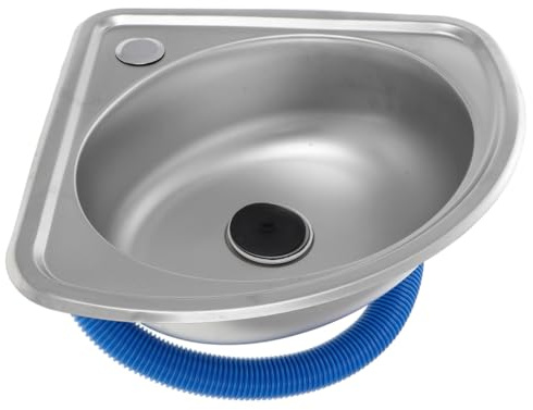 Didiseaon 1 ensemble d'évier compact en acier inoxydable pour camping-cars et camping-cars, lavabo mural pour laver la vaisselle, les légumes et les mains, design peu encombrant pour les cuisines