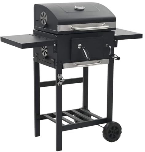 Générique Gril de Barbecue au Charbon de Bois et étagère inférieure Noir,Maison & Jardin,Arts de la Table & Arts culinaires,Électroménager de Cuisine,Barbecues,Noir,17.2 KG,44280