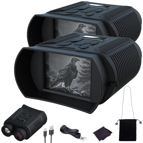 Zavarius IR-Nachtsicht-Fernglas: 2er-Set Binokulares Akku-Nachtsichtgerät, QHD-Kamera, bis 500 m IR (Fernglaskamera, QHD-Nachtsicht-Kamera, Jagd)