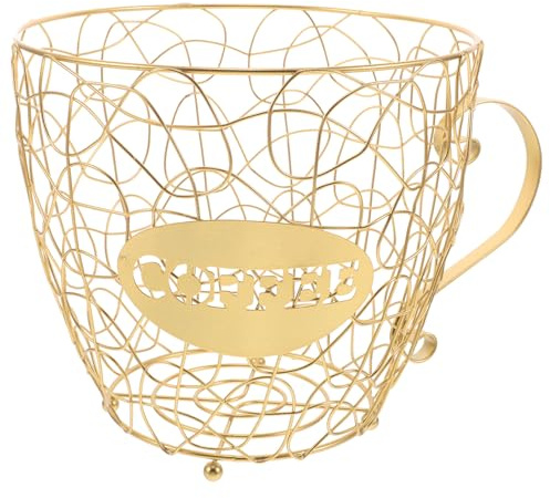 Hemobllo Porta Capsule di Caffè Espresso in Metallo Design a Tazza Organizer Compatto per Postazione Caffè da Banco Cestino Porta Capsule e Frutta per Uso Domestico e Bar