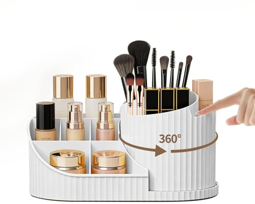 ROEOWENE Kosmetik Make Up Organizer 360 Drehbar Kosmetikaufbewahrung Box