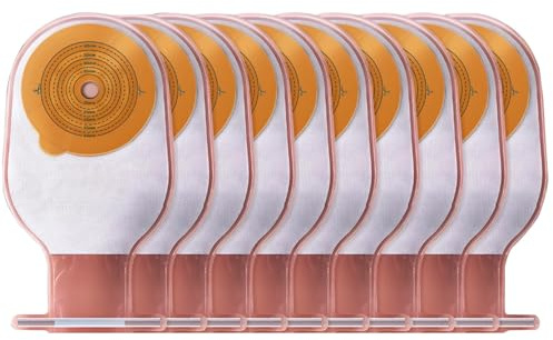 10 Stück Stomabeutel, Einteilige Kolostomiebeutel, Urostomiebeutel mit Verschluss für die Ileostoma-Pflege, Individuell Zuschneidbar