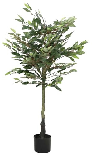 Ziaphsol Künstlicher Ficusbaum mit 480 Ficusblättern, 130 cm hoch, PE Stamm und Topf, für Wohnzimmer Büro Balkon Indoor Outdoor Deko, wartungsarme Zimmerpflanze Grün