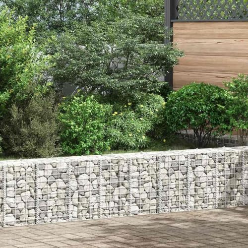 HETFTJN Set da 3 Fioriere a Gabbione 30x30x50 cm in Ferro