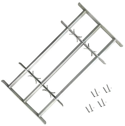Festnight Einstellbares Fenstergitter Gitter Sicherheitsgitter mit 3 Querbalken für Fenster von 500-650mm Breite
