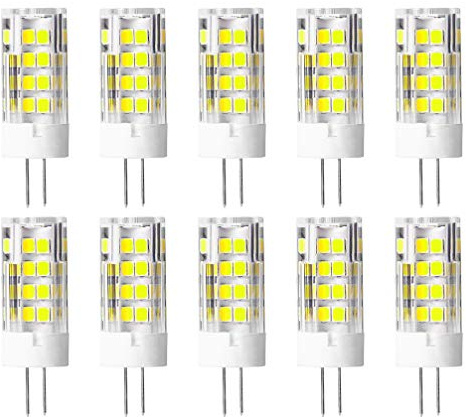 VANSUKY 10pcs 4.5W G4 LED Lampe Ersetzt 35W~40W Halogenlampen, AC/DC 12V 450lm kaltweiß 6500K 51LEDs SMD2835 360° Abstrahlwinkel