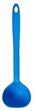Kochblume Schöpfkelle S | Premium-Silikon | Hitzebeständig | Spülmaschinenfest | 26cm | Farbe: blau