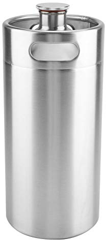 Bierfass im Mini-Fass-Stil, Edelstahl, mit Spiraldeckel, mit Doppelgriffen, für Zuhause, Hotel, Camping, Picknick 3.6L