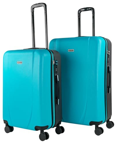 Juego de maletas trolley de viaje rígidas ligeras resistentes 4 doble rueda