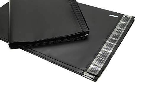 100 Farbige Folien-Versandtaschen - Bunte Klappenbeutel mit Selbstklebeverschluß, unbedruckt, LDPE, recycelbar Format 300 x 410, Farbe schwarz