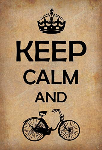 Schatzmix Spruch Keep Calm and Fahrrad Metallschild 20x30 Deko tin Sign Blechschild, Blech, Mehrfarbig, 20x30 cm