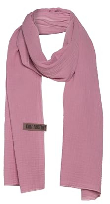 Knit Facory - Liv Schal - Fein Gewebter Damen Schal - Luftiger Musselinschal - Für Frühling und Sommer - 100% Bio-Baumwolle - Lila