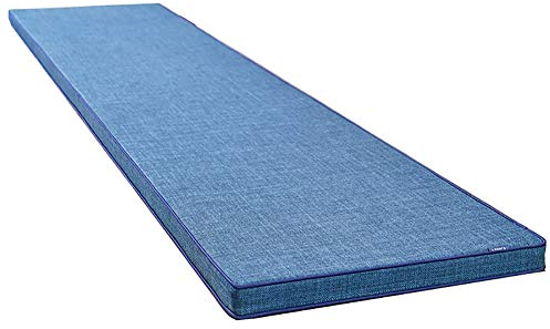 bandezid Bankauflage Bankkissen Auflage,Bierbankauflage,strapazierstark und langlebig,Sitzauflage Indoor Outdoor Lange Sitzkissen Pads Bankkissen Gartenbank-Blau 80×30×5cm(31×12×2in)