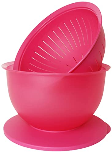 TUPPERWARE Mikrowelle Junge Welle Schüssel 4,3 L + Sieb PINK ROSA Servieren Schale