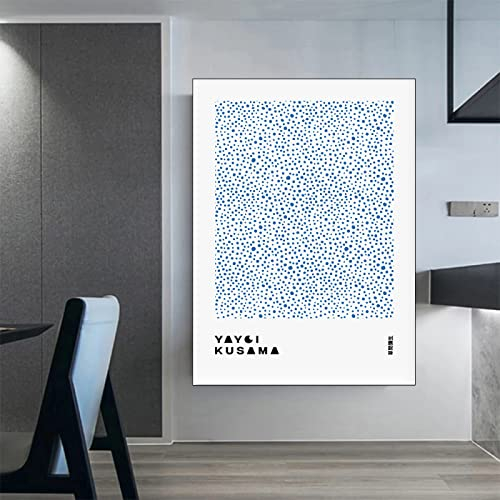 Hnyjyfa Yayoi Kusama Ausstellungsposter Japan Obsessive Artist Gemälde Painting Polka Dot Queen Gemäldedrucke Abstrakte Wand Bilder Infinity Nets Poster Moderne Gemäldewerke Wohnzimmer Deko 0228356