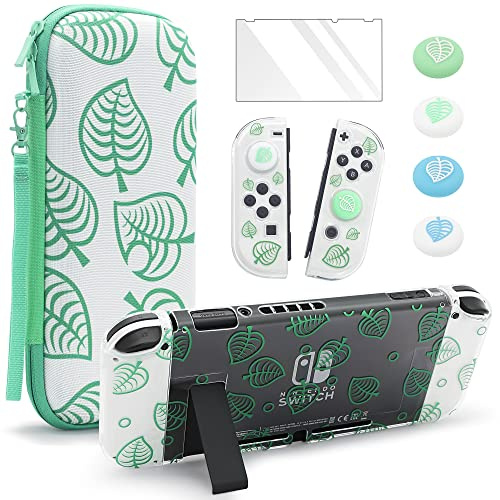 BRHE Larger Switch Case for Nintendo Switch, Travel Carrying Switch Bundle Bag Portable Protective Accessories Kit (Animal Crossing)