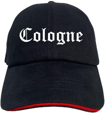 Cologne Cappy - Altdeutsch Bedruckt - Schirmmütze - Schwarz-Rotes Cap OneSize-SchwarzRot