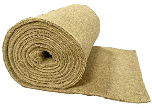 Pemmiproducts Hanffilzrolle 0,7 x 15m, 10mm dick (10,95€/m²), Hanfdämmung, Trittschalldämmung, Akustikvlies, Schallschutz, nachhaltiger Dämmstoff, Thermo Hanf, Isolierung, Wämedämmung, Hanfmatte
