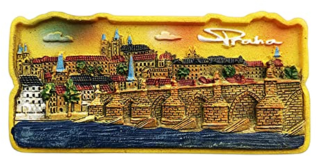 Prag Tschechische Republik Kühlschrank Magnet Reise Souvenir 3D Kühlschrank Dekoration Magnetaufkleber Handbemalt Bastelkollektion
