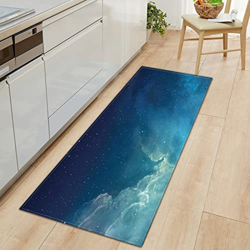 MYPALL Küchenläufer rutschfest Küchenmatte Farbige Sterne Küchenmatte für Küche und Bar Teppich Läufer waschbare Küchenläufer Küche Deko 50 x 140cm
