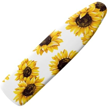 COEQINE Copriasse da stiro a forma di girasole, 38 x 137 cm, con chiusura a strappo, colore bianco, alla moda, da donna, decorazione per la casa, antiscivolo