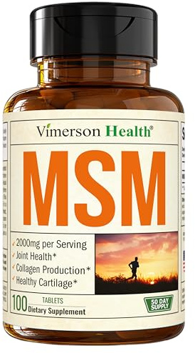 MSM 2000mg - Joint Support Supplement for Cartilage & Joint Health. Antioxidant Properties. Aids Inflammatory Response. Occasional Discomfort Relief - Back, Knees, Hands. Non-GMO. Vegan. 50 Day Supply