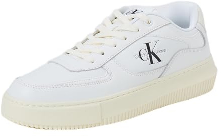 Calvin Klein jeans dam Chunky Cupsole Low LTH ML META YW0YW01410 sneakers, vit (ljus vit/krämig vit), 7 UK, Vit ljus vit krämig vit, 40 EU