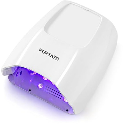 Purtato Lampada per unghie professionale senza fili ricaricabile UV LED con 4 impostazioni di timer e asciugatore per unghie ad alta potenza 126 W ad asciugatura rapida (bianco)